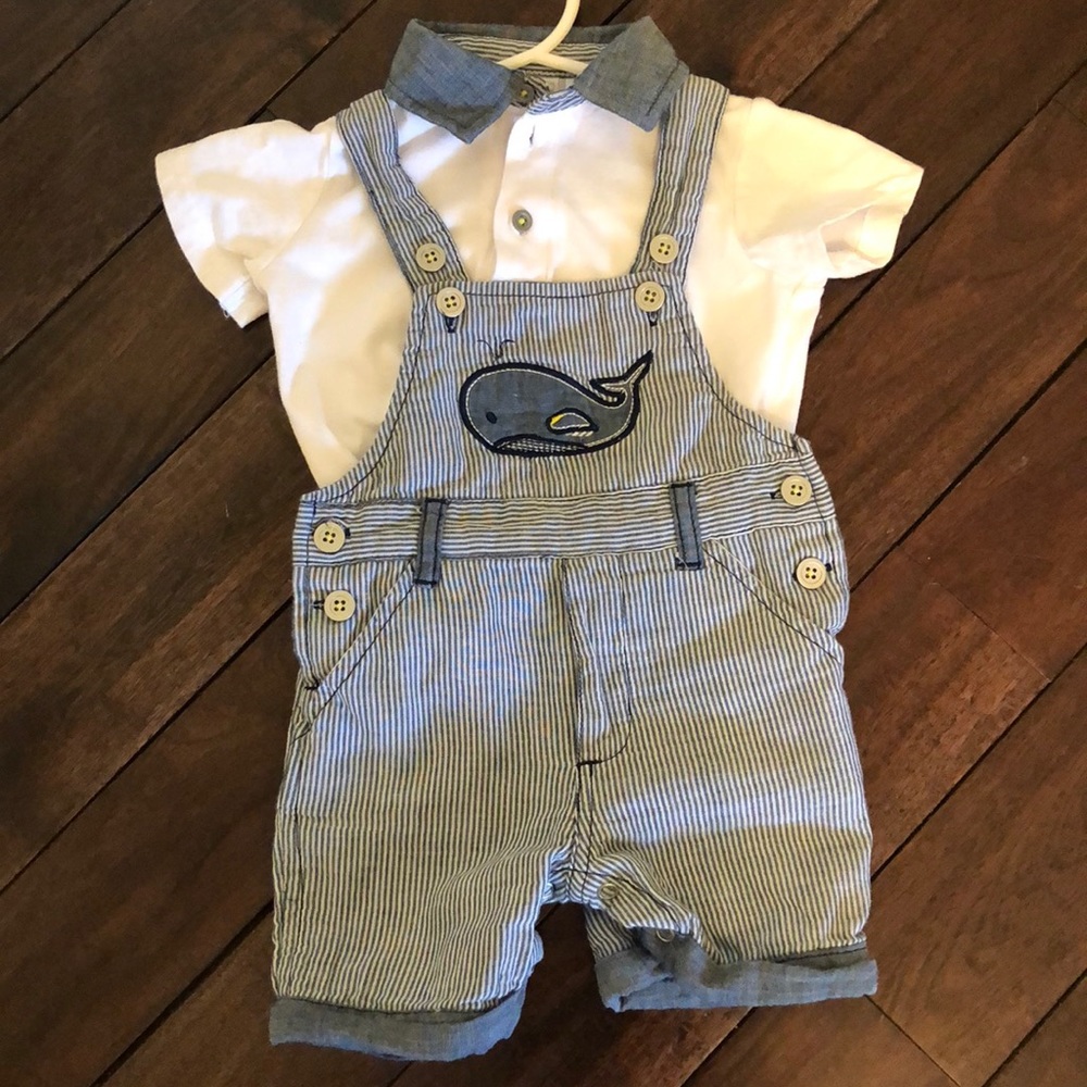 First impressions baby boy overall set